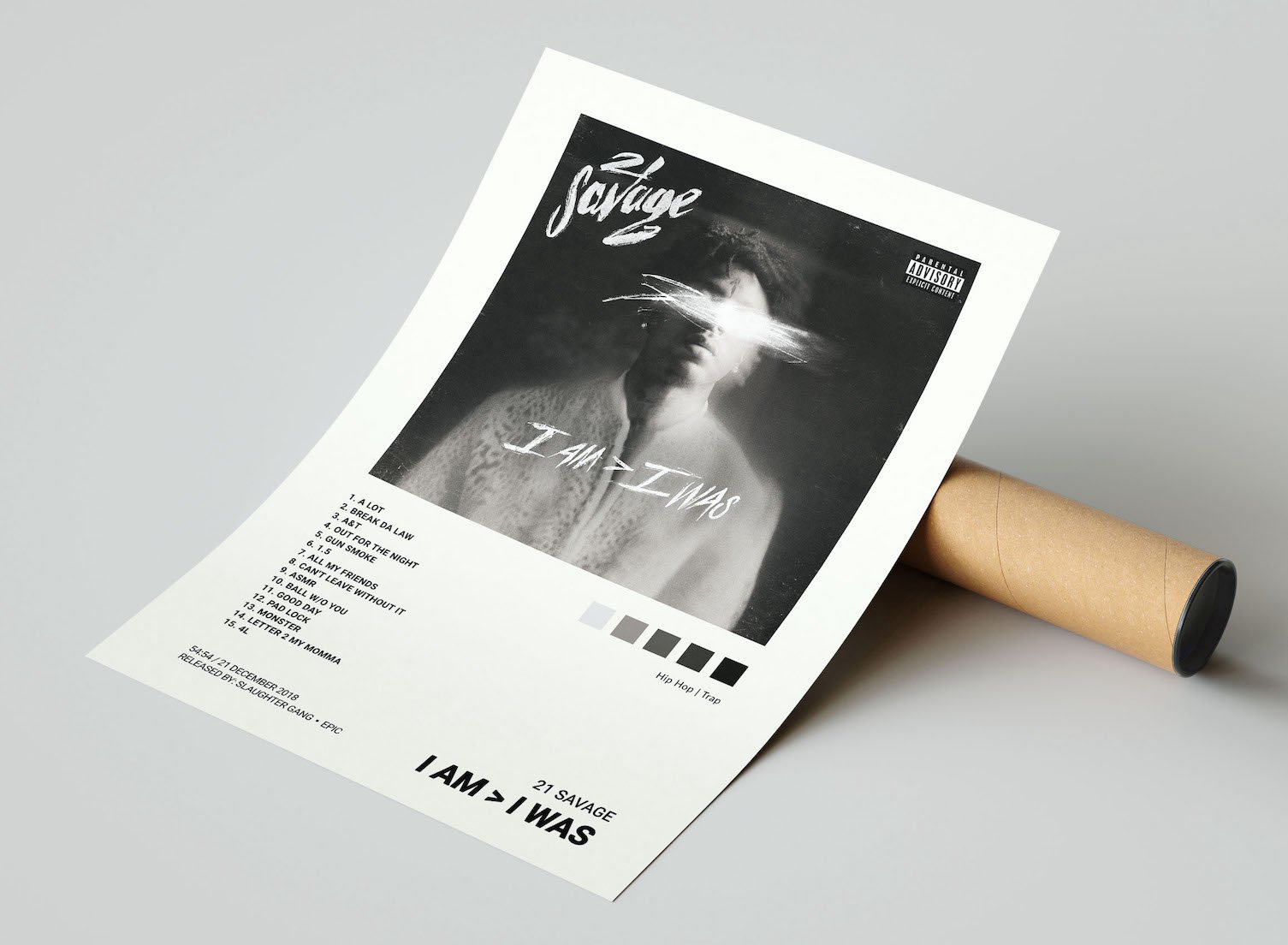 21 Savage - I Am > I Was Album Cover Poster | Architeg Prints